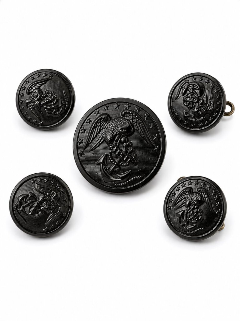 Vintage U.S. Marine Crops Buttons 5 Piece Set